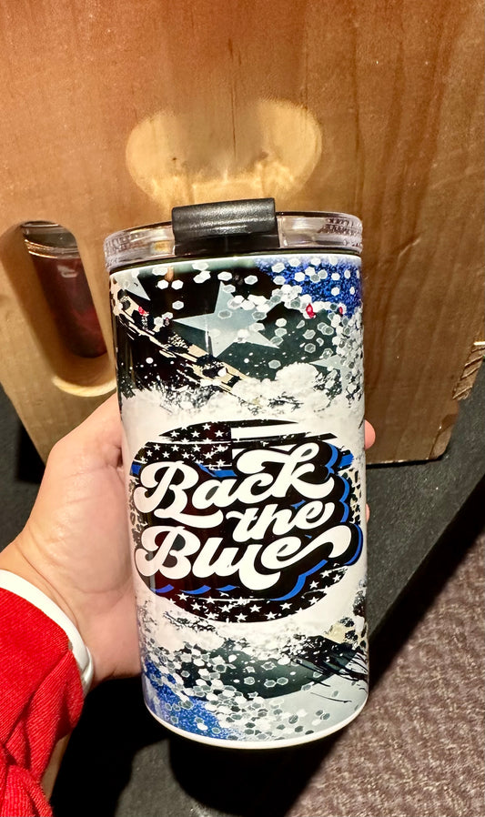 Back the Blue Can Cooler