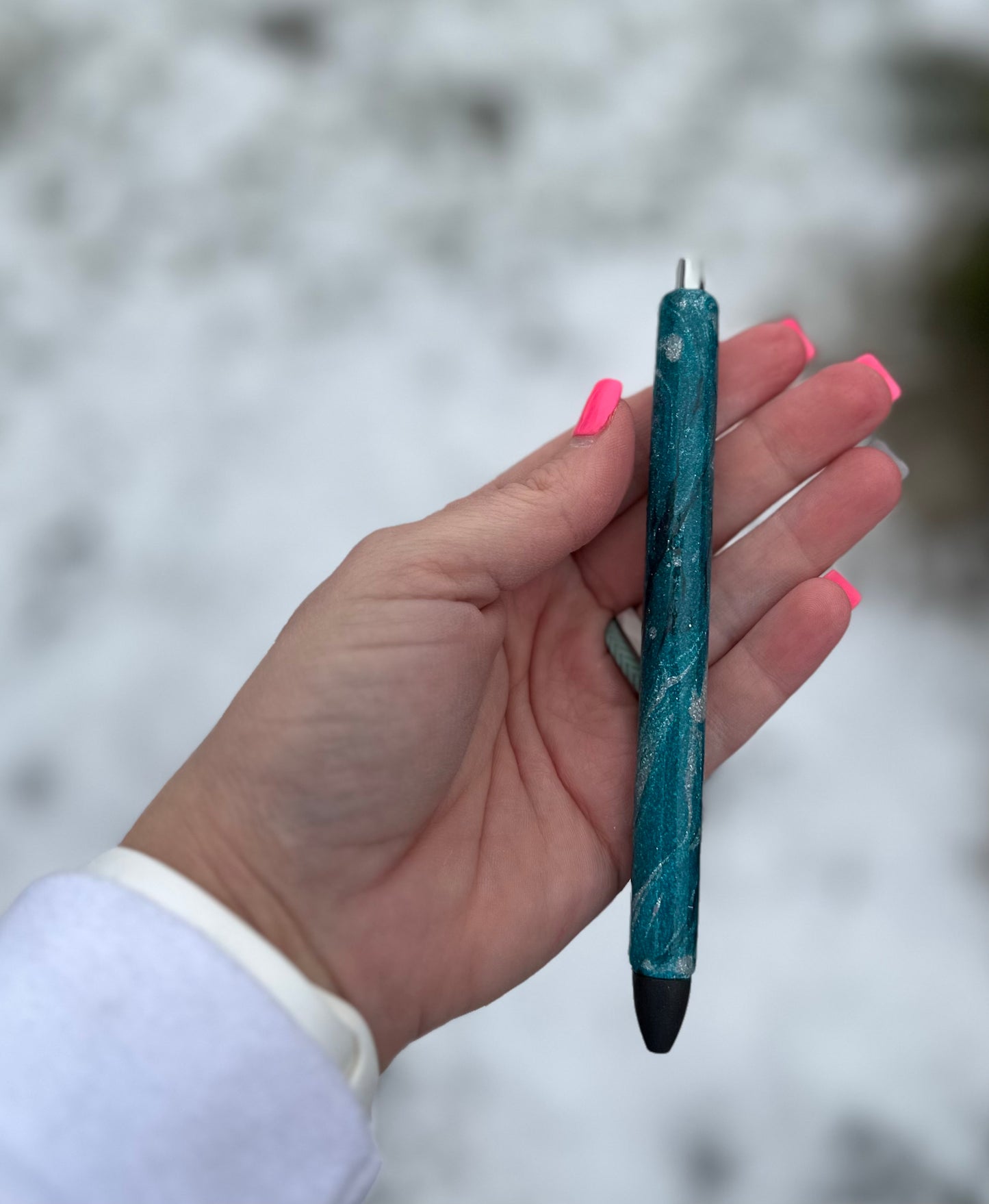 Turquoise Hydro-Dip Glitter Pen