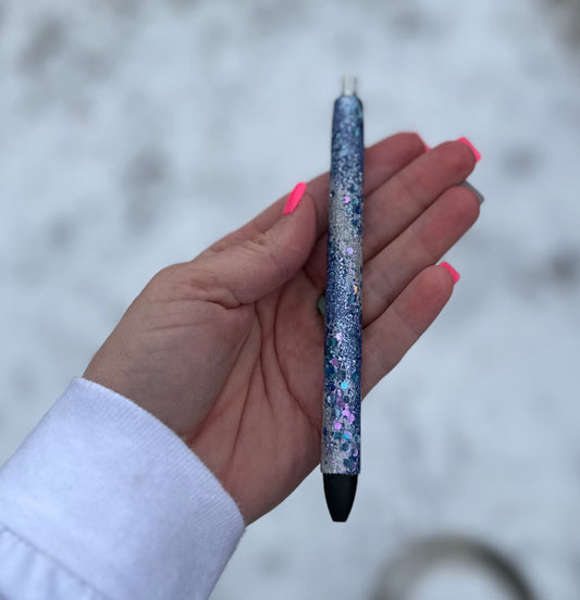 Blue Swirl Glitter Pen
