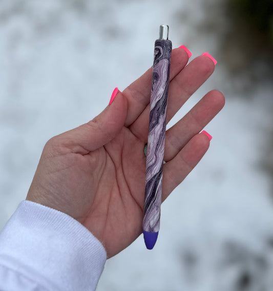 Purple Hydro-Dip Glitter Pen